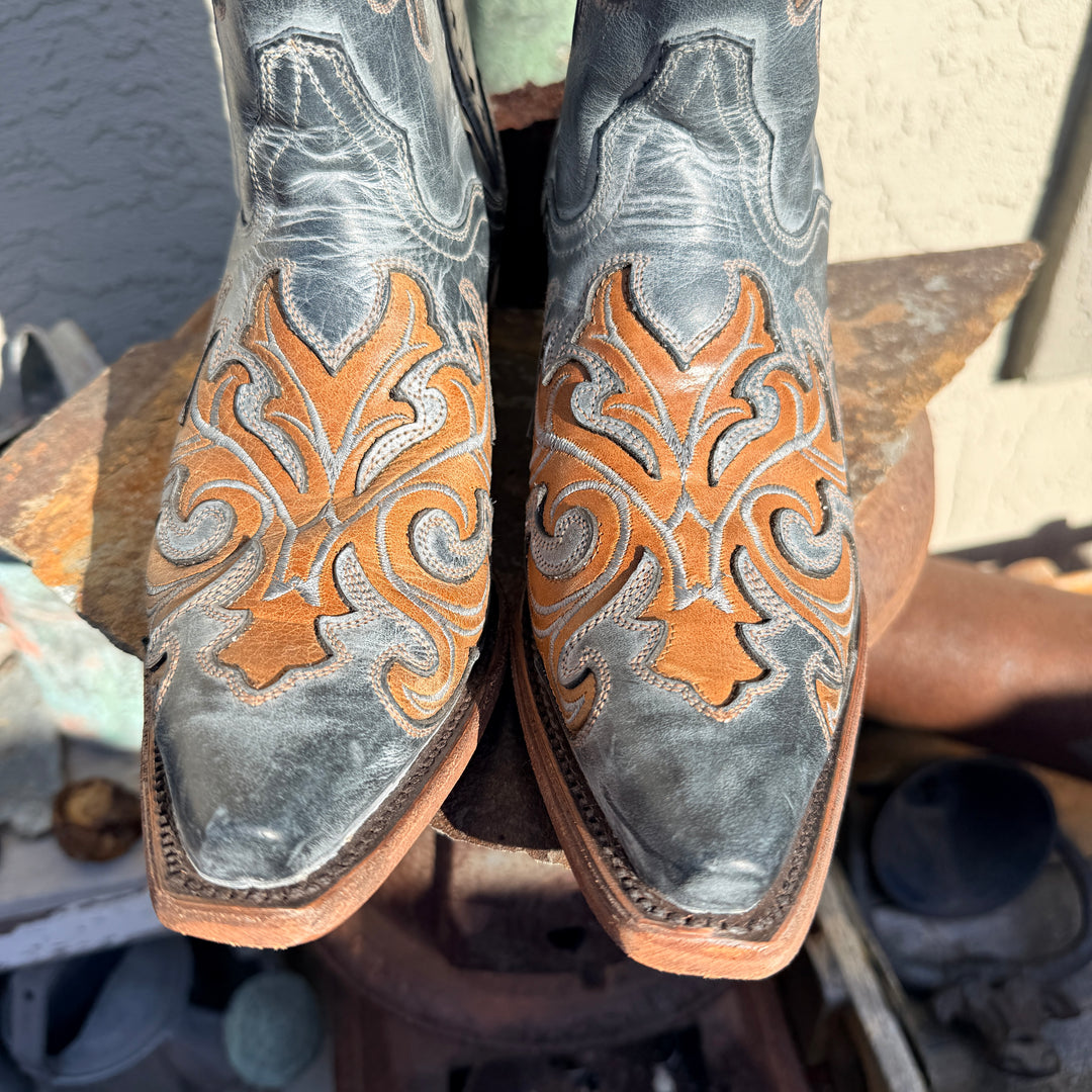J B Dillon Reserve NWT Cowgirl Boots Brown Gray Studs 9B