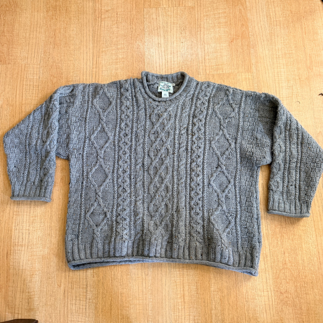 100% Irish Wool Pull Over Sweater Donegal Ireland L