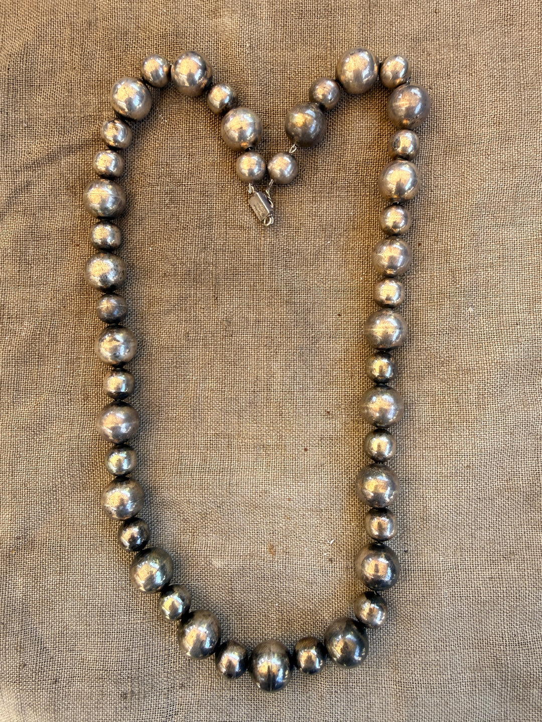 Early 1980s Taxco Sterling Silver "Pearls" Necklace