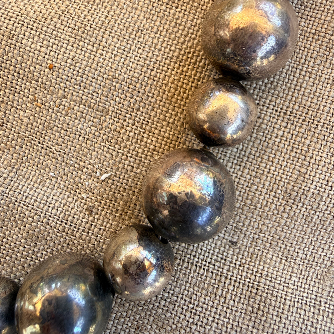 Early 1980s Taxco Sterling Silver "Pearls" Necklace