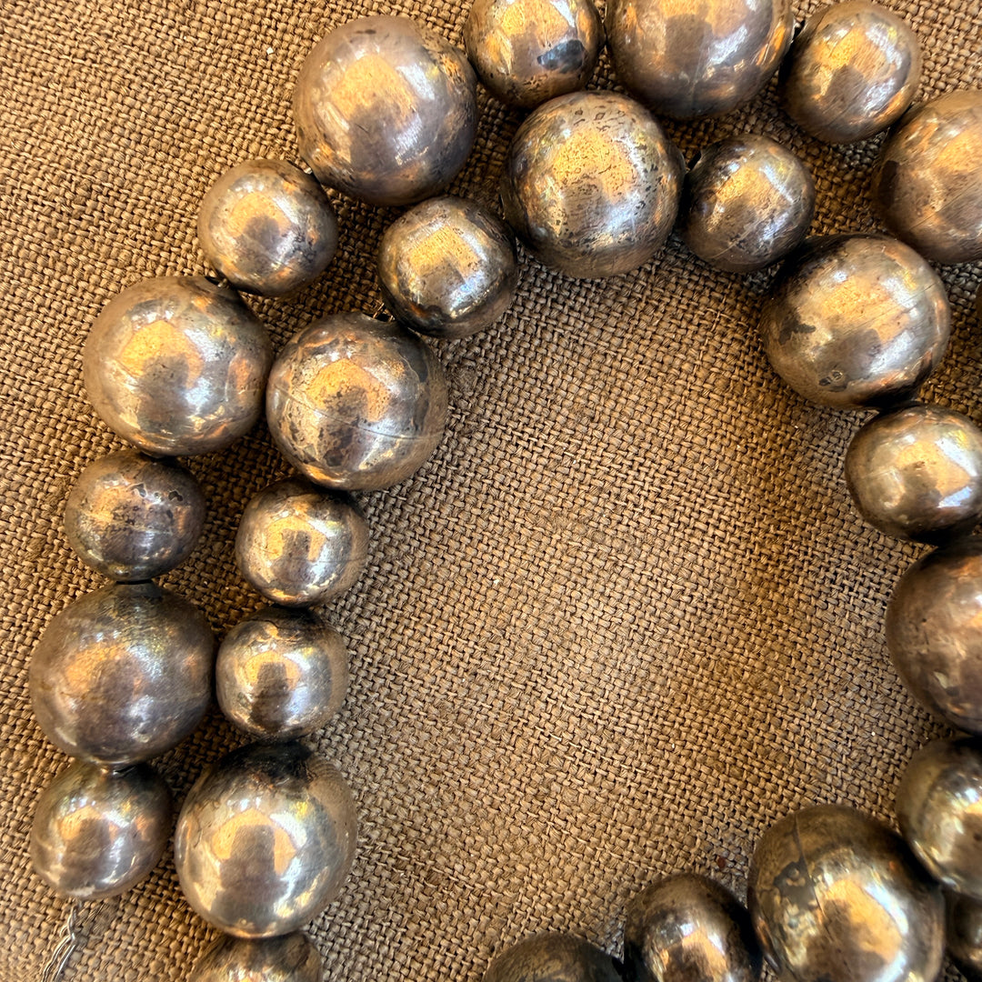 Early 1980s Taxco Sterling Silver "Pearls" Necklace