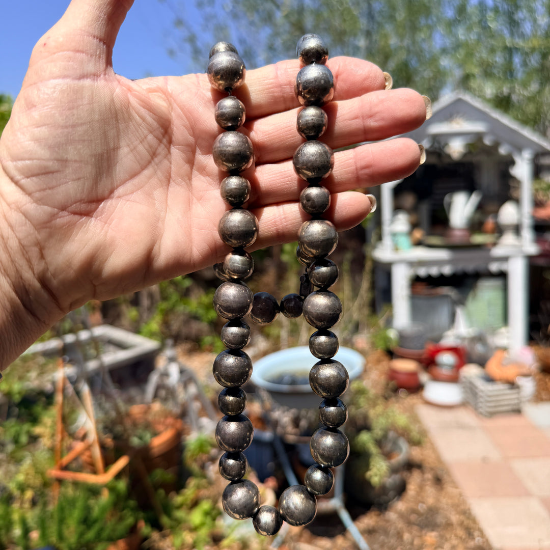 Early 1980s Taxco Sterling Silver "Pearls" Necklace