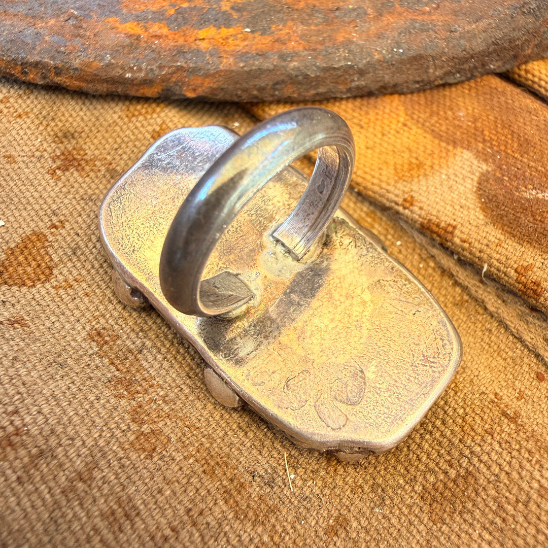 Vintage Navajo Sterling Silver Turquoise Ring Size 8