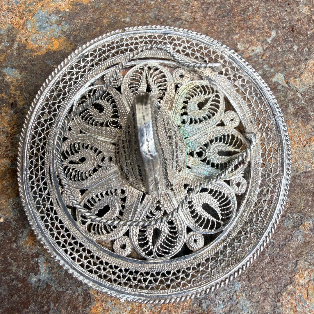 Vintage Mexican Sterling Silver Filigree Sombrero Hat Pin