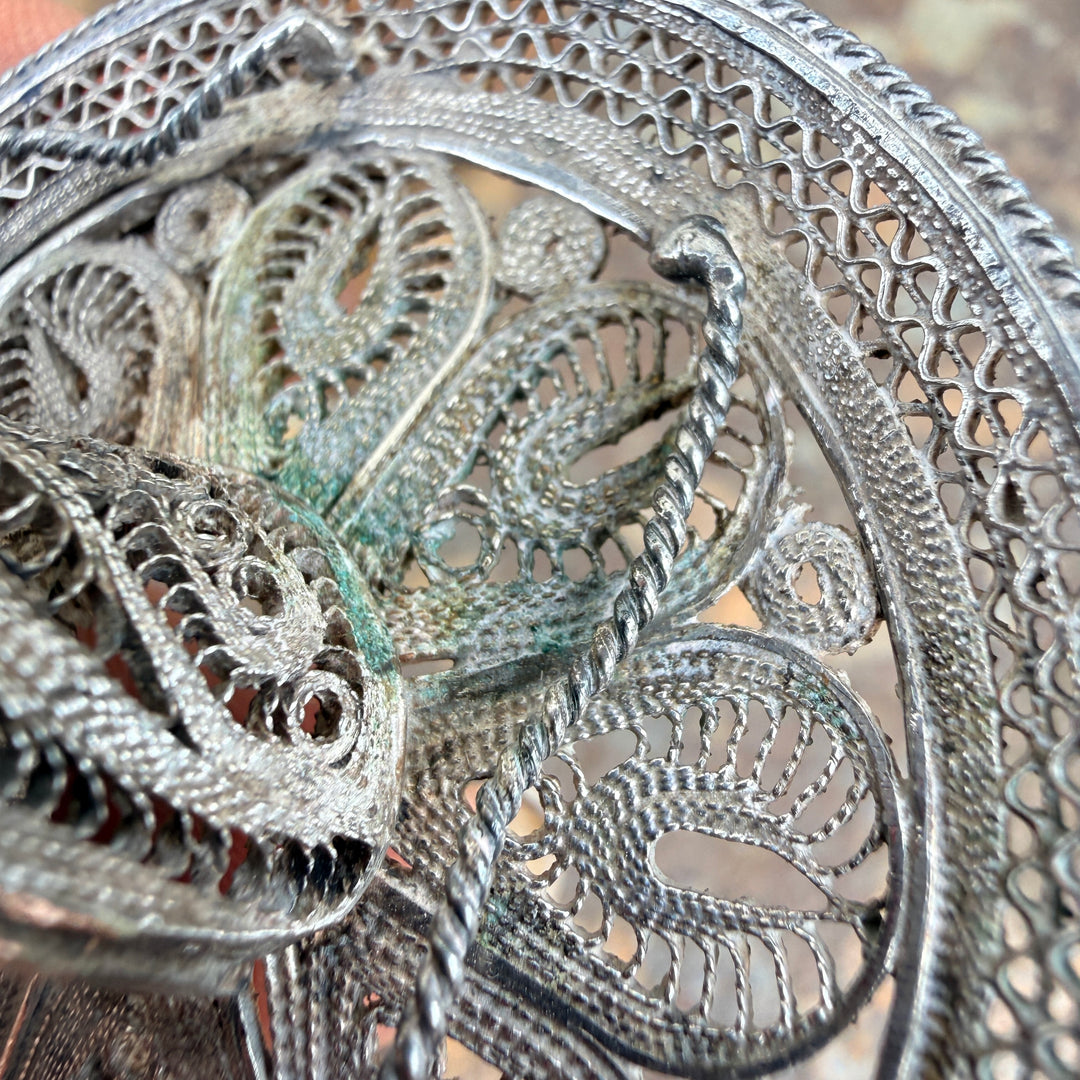 Vintage Mexican Sterling Silver Filigree Sombrero Hat Pin