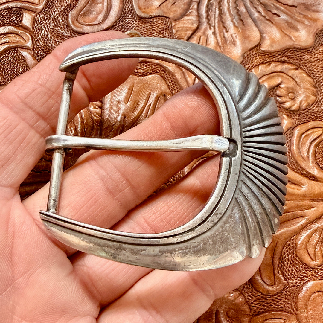 Vintage Sterling Silver Ranger Belt Buckle Dan Oliver