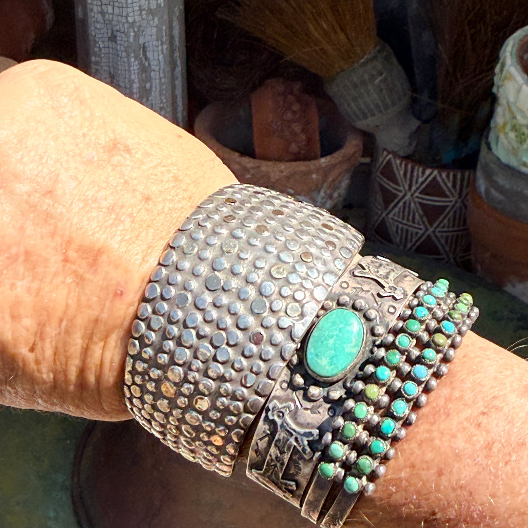 Sterling Silver & 14K Yellow Gold Wide Cuff Bracelet