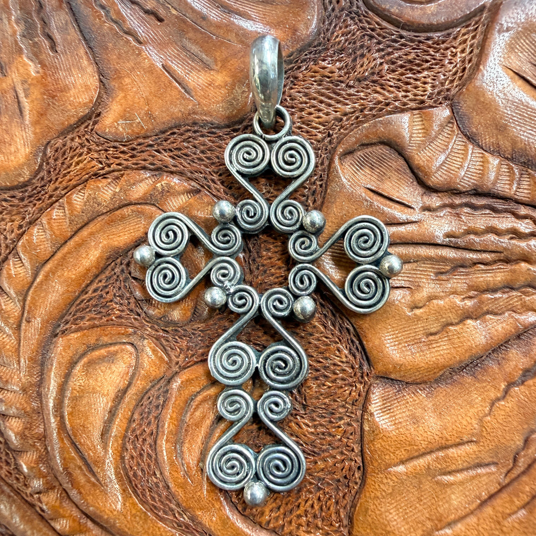 Vintage Sterling Silver Cross Pendant