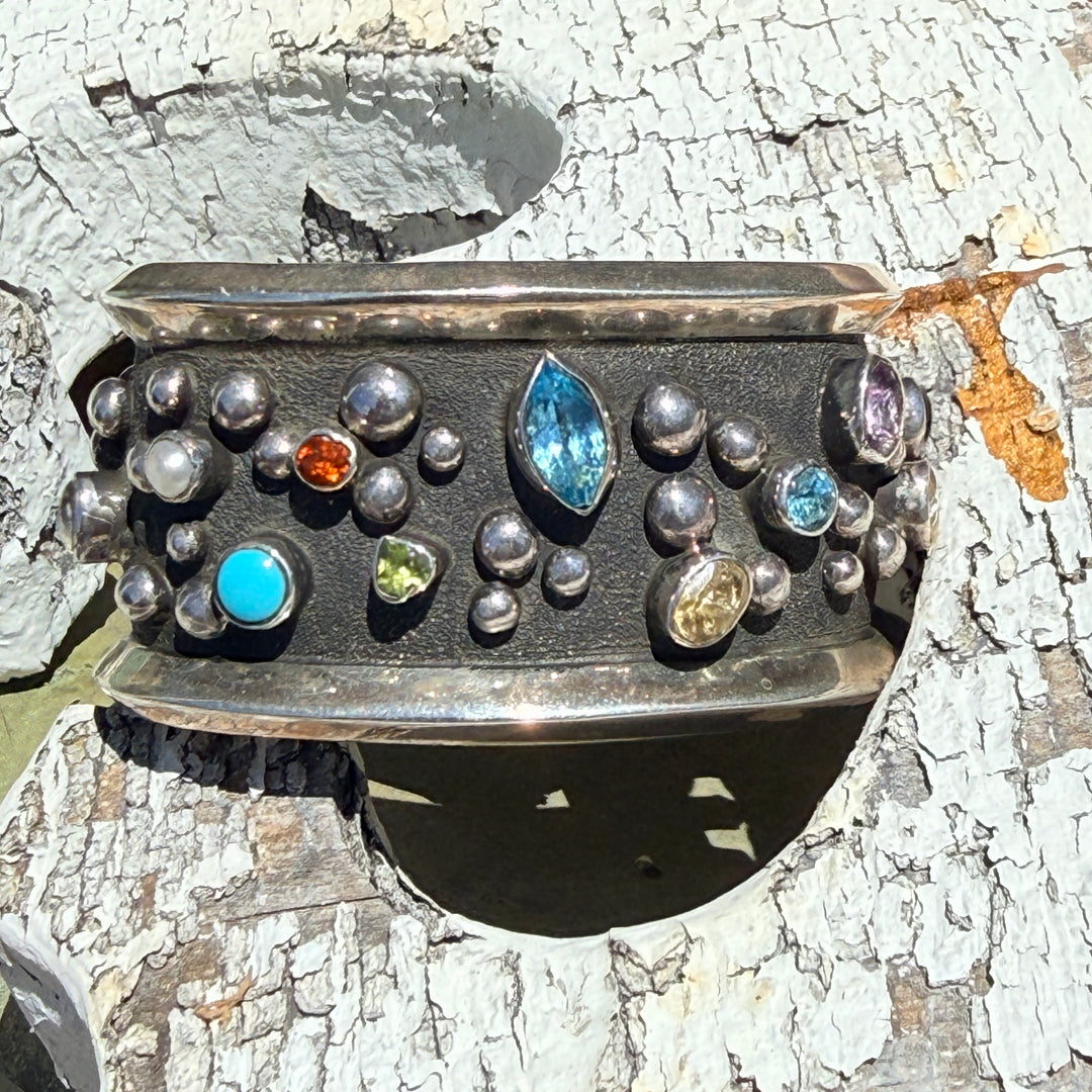 Chimney Butte & Nuguematz Rocks & Stars Sterling Silver Cuff Bracelet