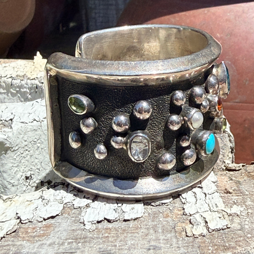 Chimney Butte & Nuguematz Rocks & Stars Sterling Silver Cuff Bracelet