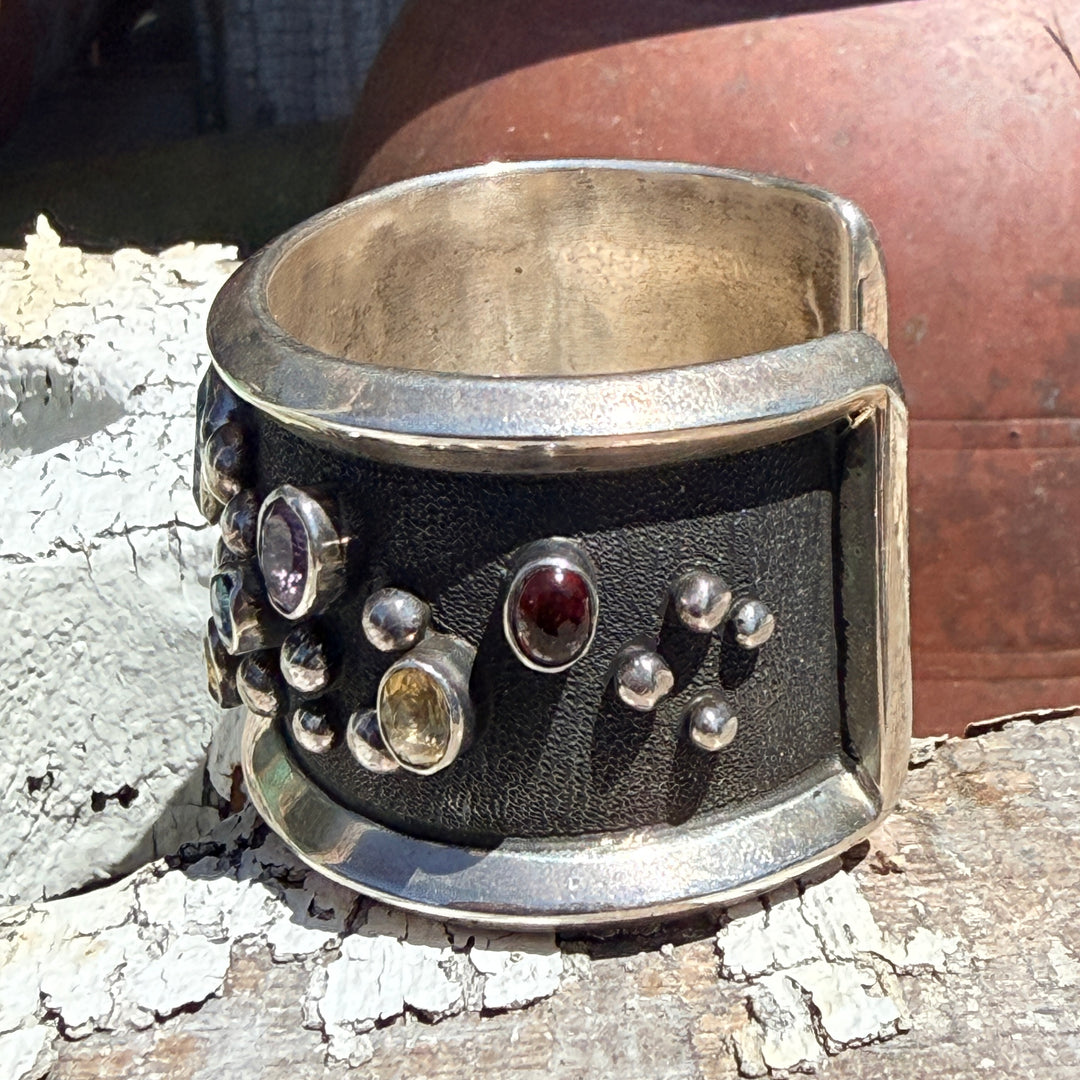 Chimney Butte & Nuguematz Rocks & Stars Sterling Silver Cuff Bracelet