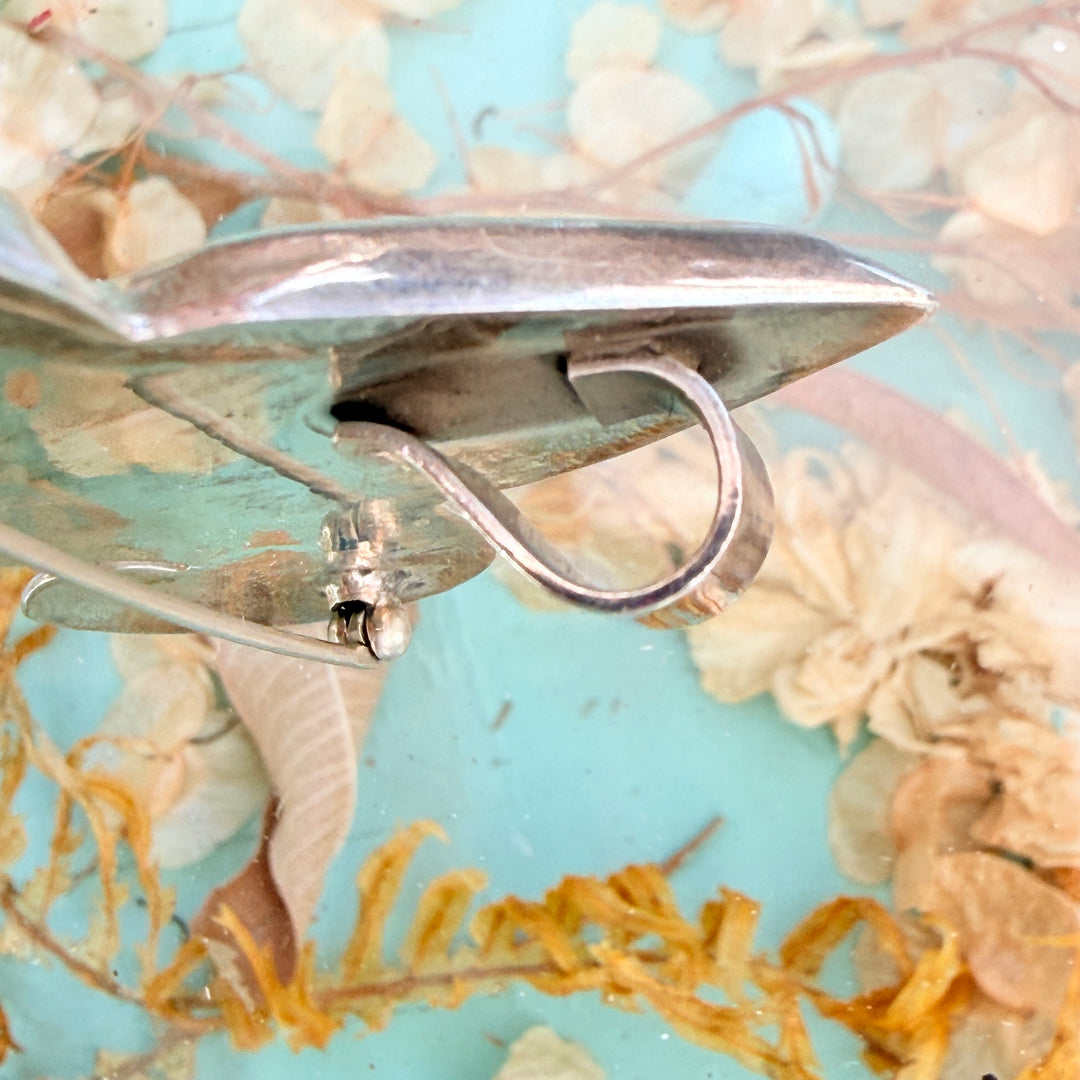 Large Sterling Silver Fleur Di Lis Pendant Pin Brooch