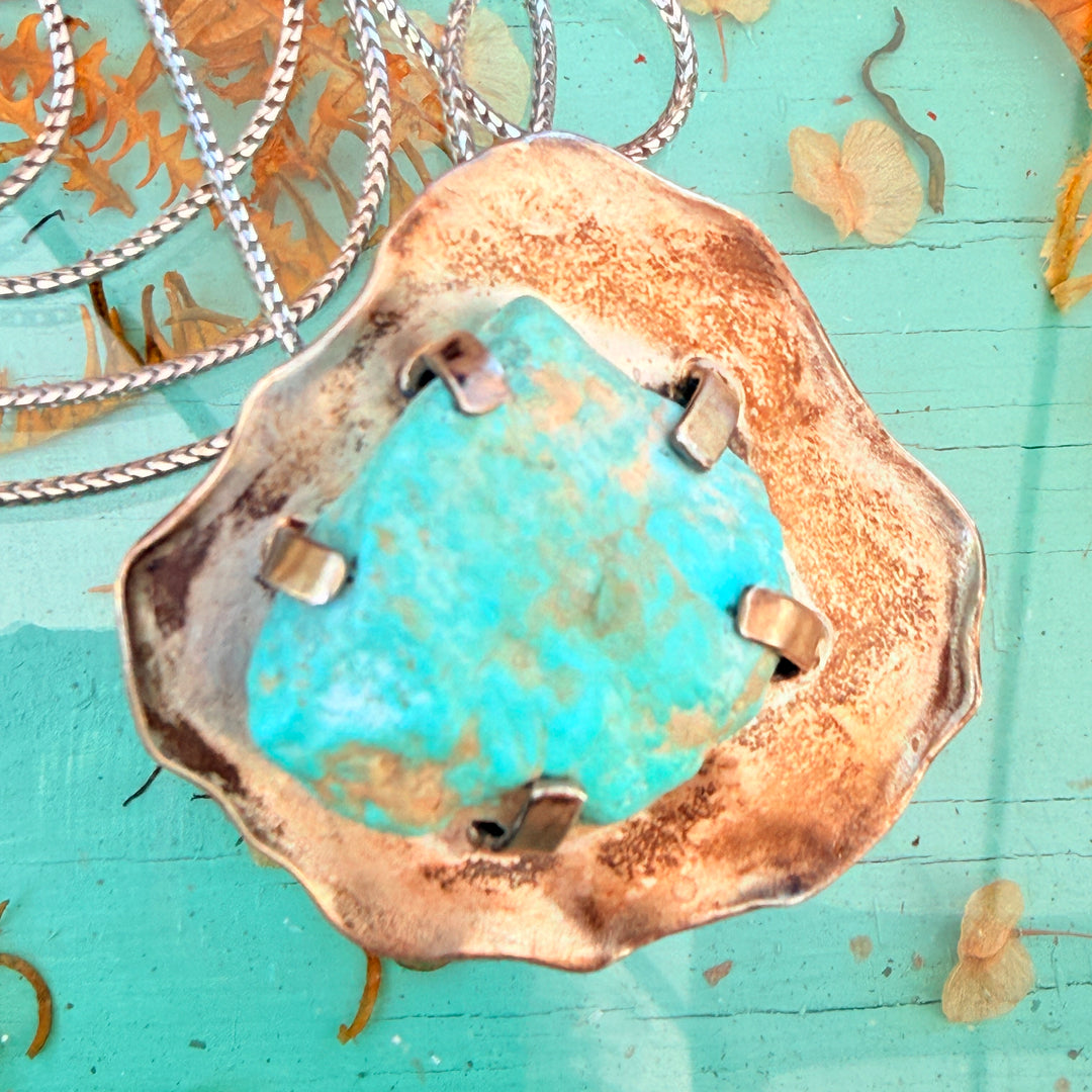 Vintage Sterling Silver Cripple Creek Turquoise Necklace
