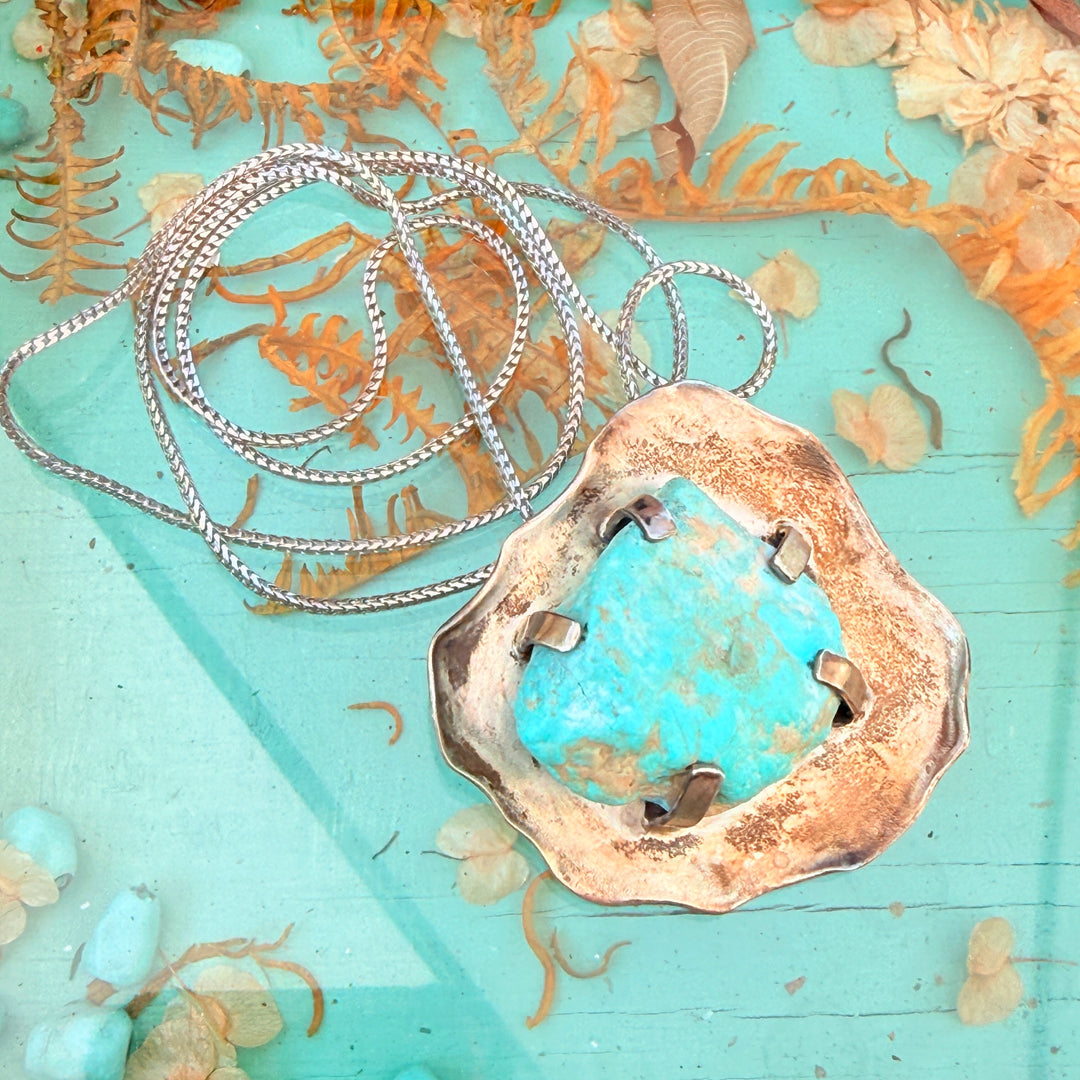 Vintage Sterling Silver Cripple Creek Turquoise Necklace