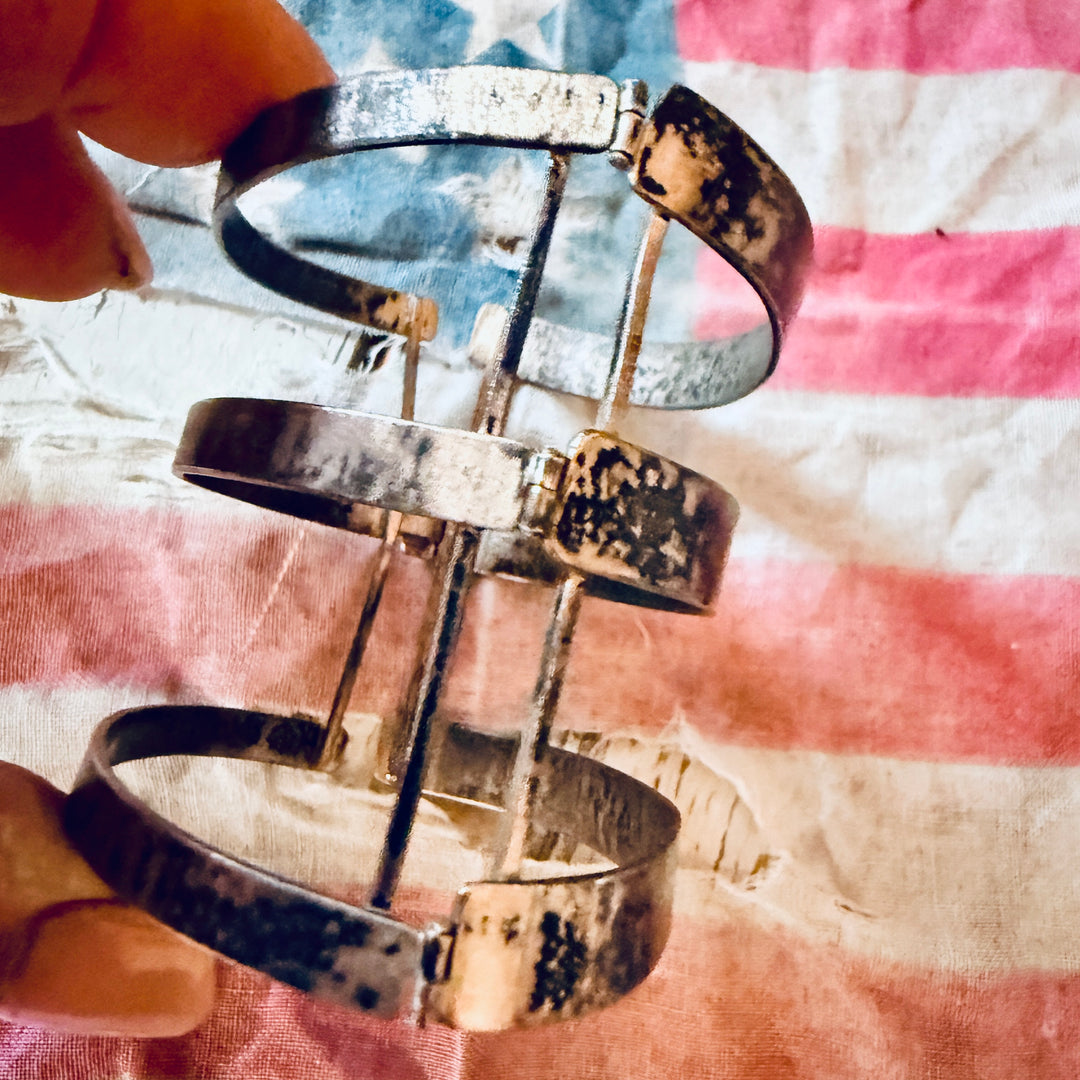 Vintage Artisan Made Sterling Silver Cage Bracelet
