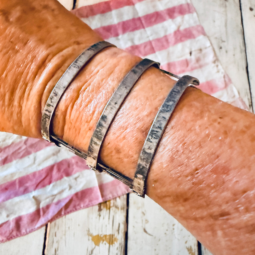 Vintage Artisan Made Sterling Silver Cage Bracelet