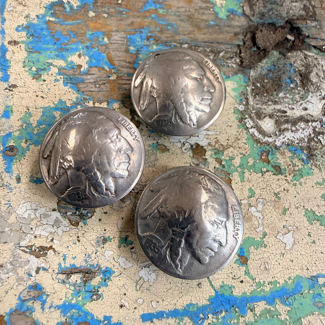 Set of 3 Indian Head Nickel Button Covers