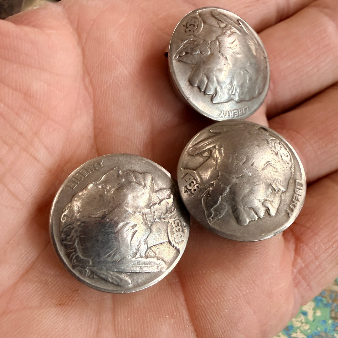 Set of 3 Indian Head Nickel Button Covers