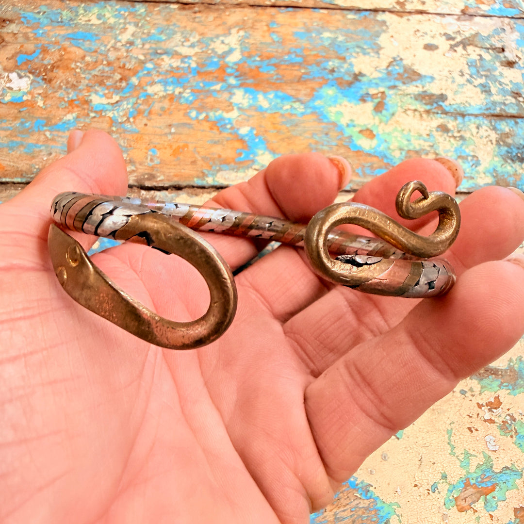 Handmade Copper Brass Nickel Silver Snake Bracelet