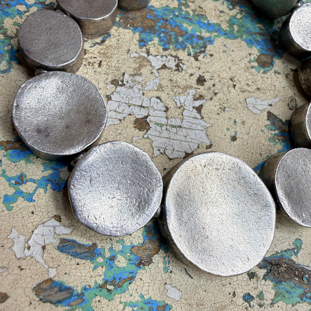 Vintage Artisan Made Sterling Silver Medallion Bracelet