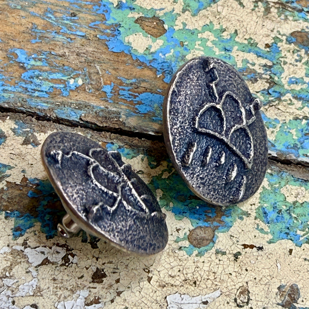 Hopi Steve Wikviya LaRance Rain Cloud Earrings Sterling Silver Pierced Post