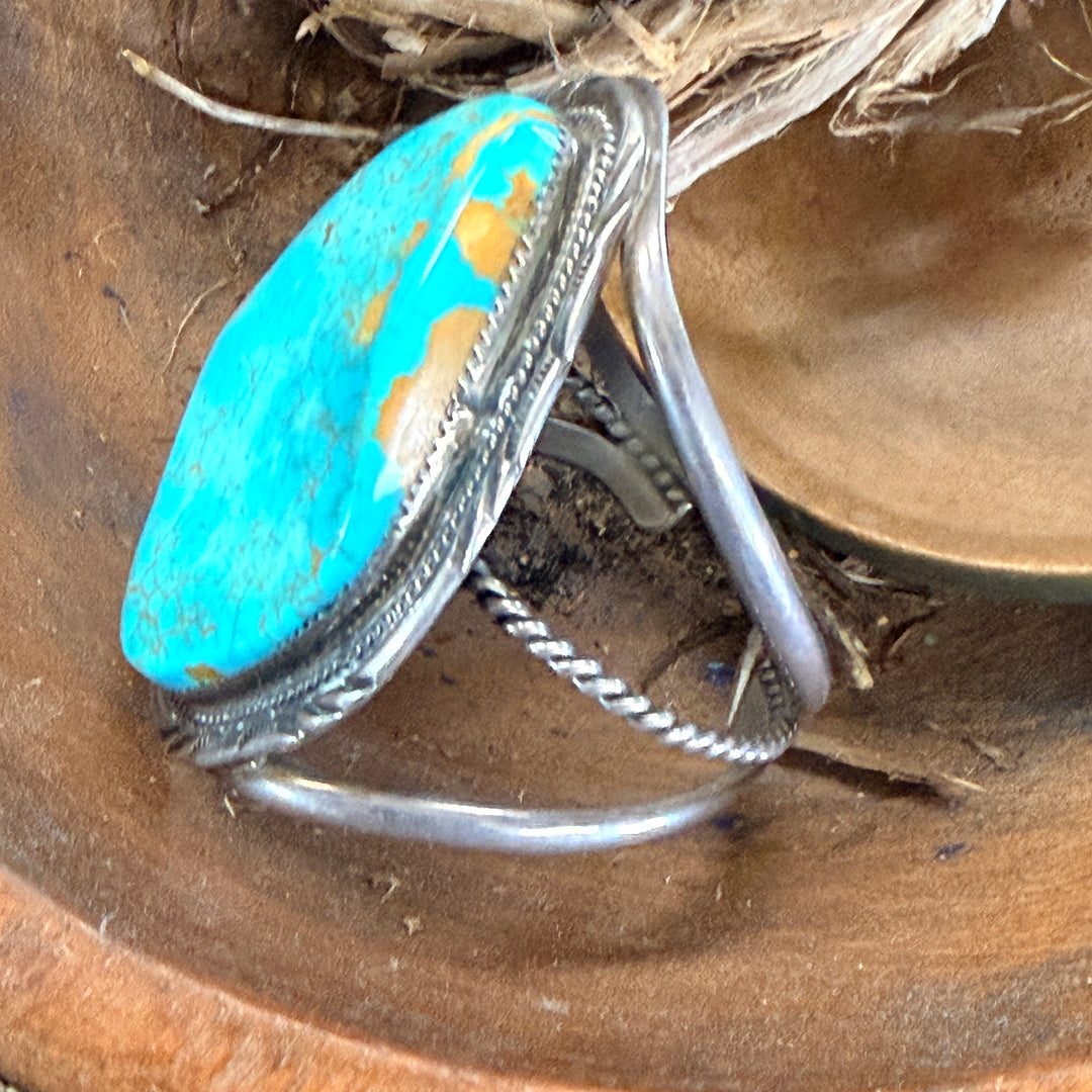 Vintage Navajo Sterling Silver & Turquoise Cuff Bracelet