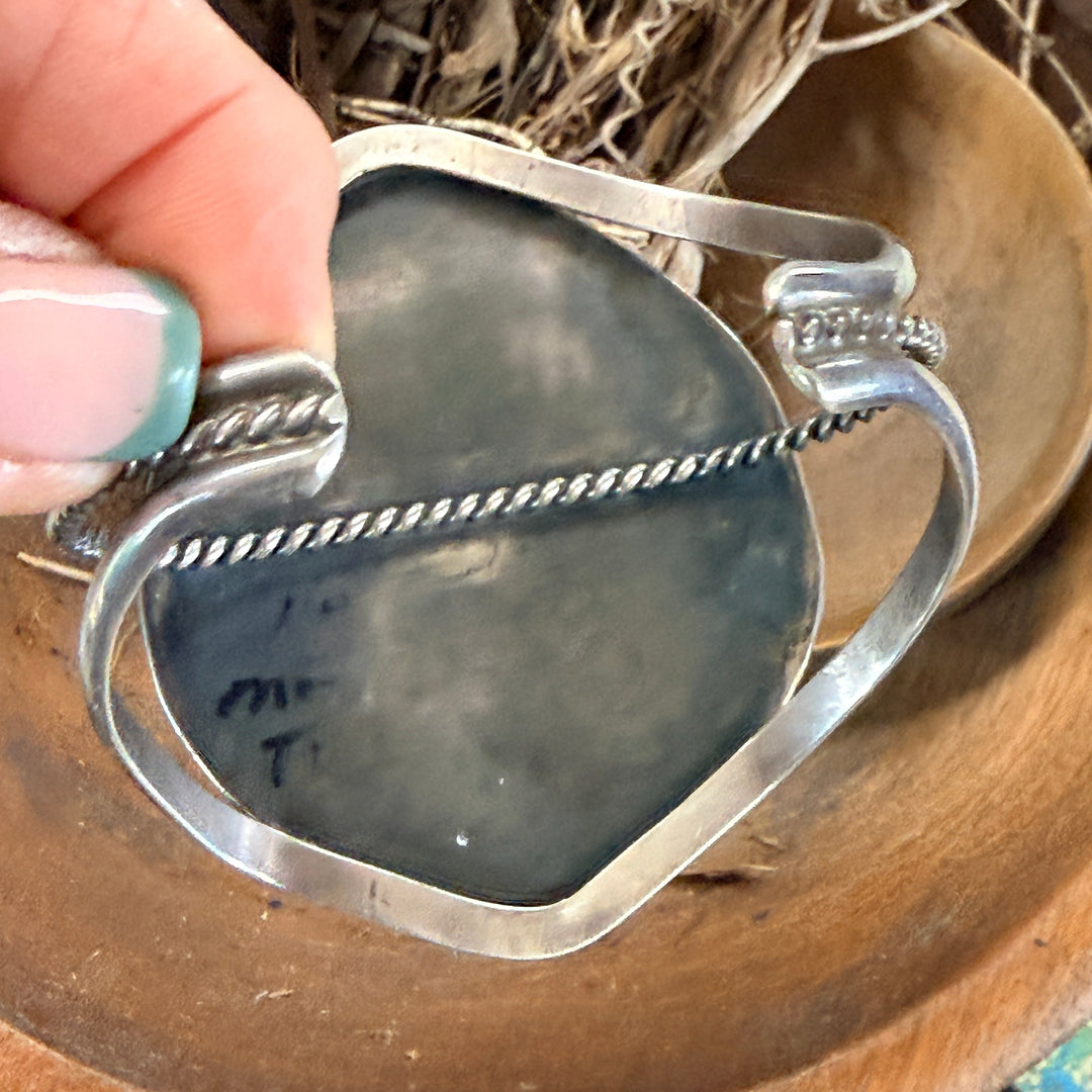 Vintage Navajo Sterling Silver & Turquoise Cuff Bracelet