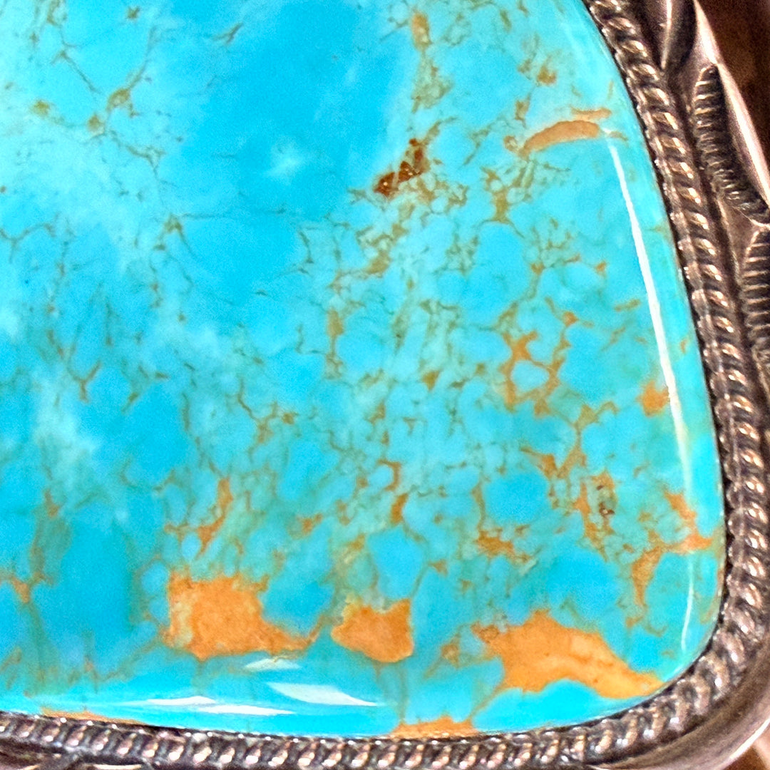 Vintage Navajo Sterling Silver & Turquoise Cuff Bracelet