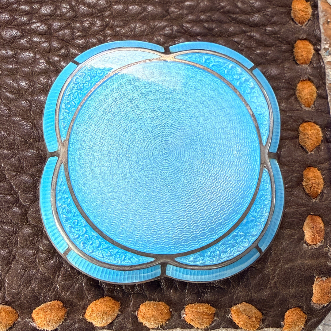 Vintage Guilloche Enamel Compact