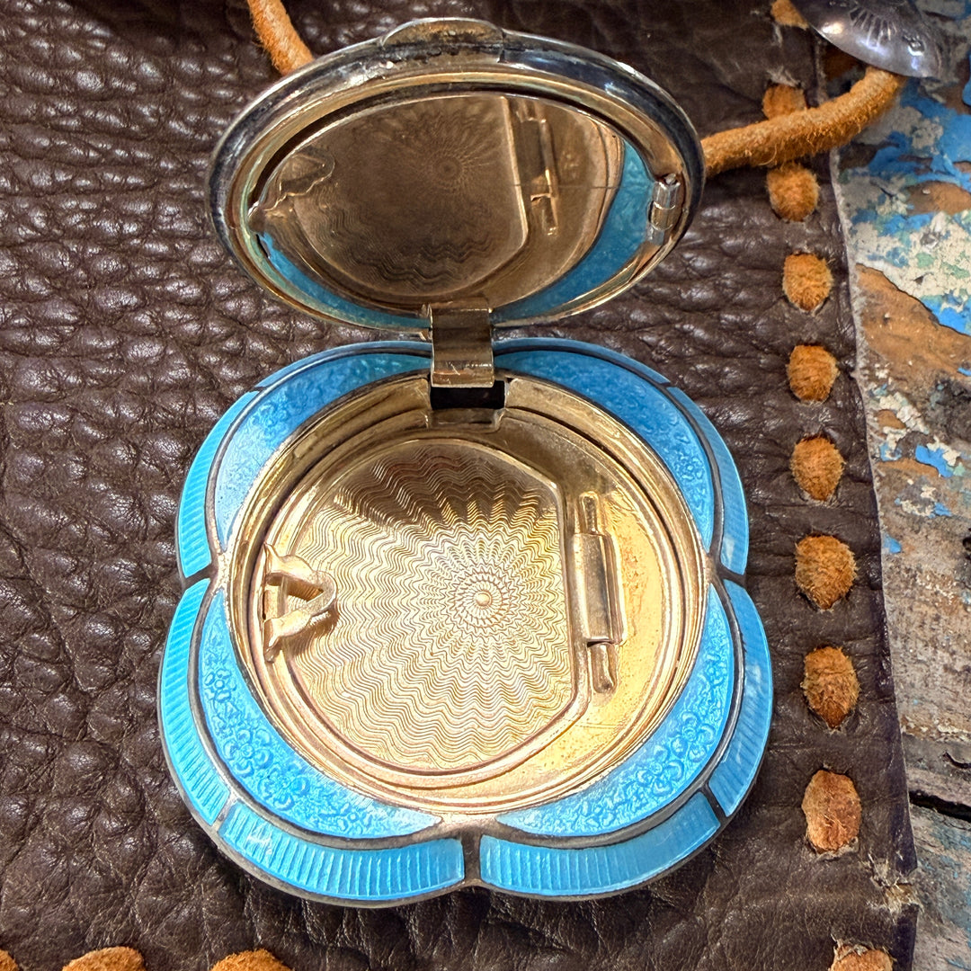 Vintage Guilloche Enamel Compact