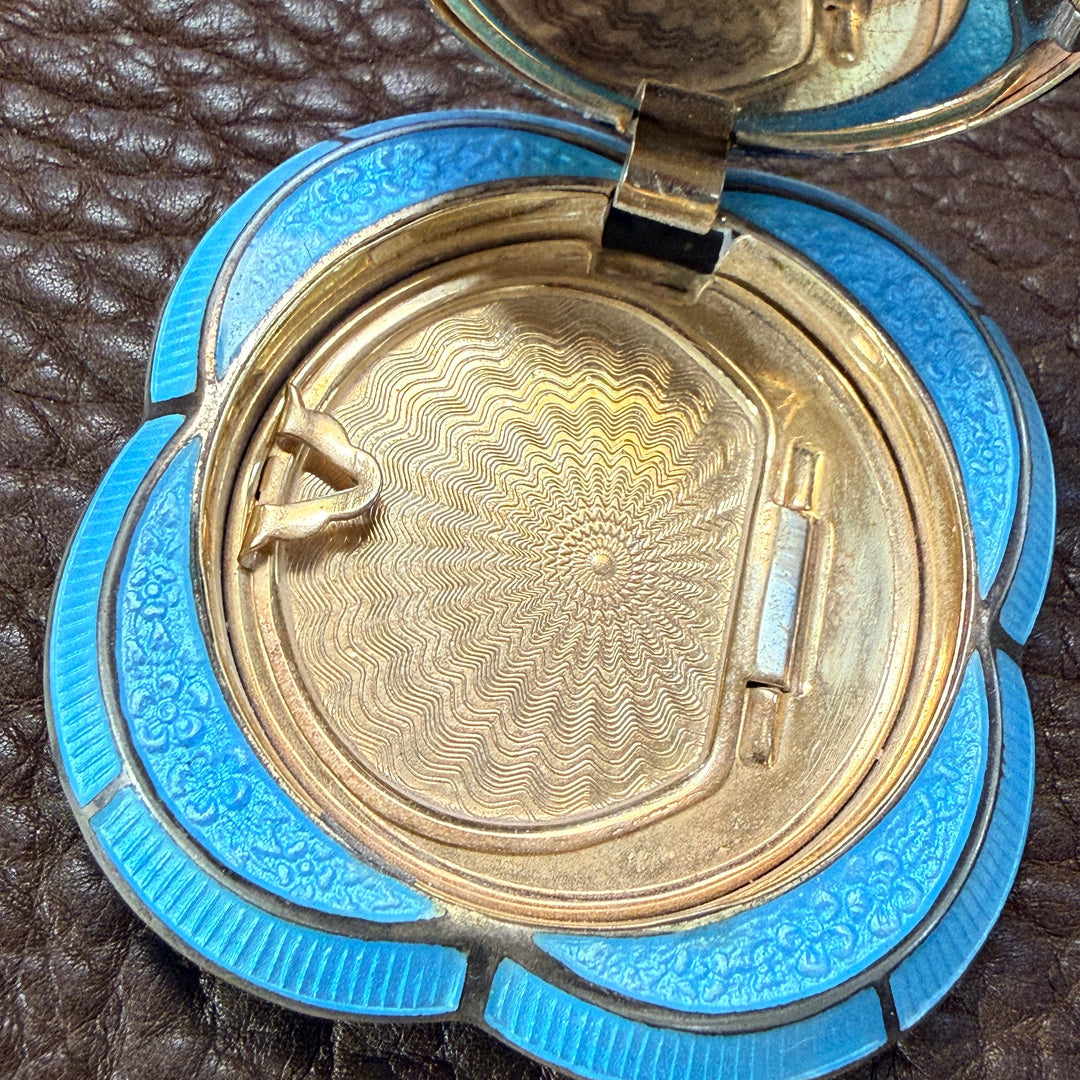 Vintage Guilloche Enamel Compact