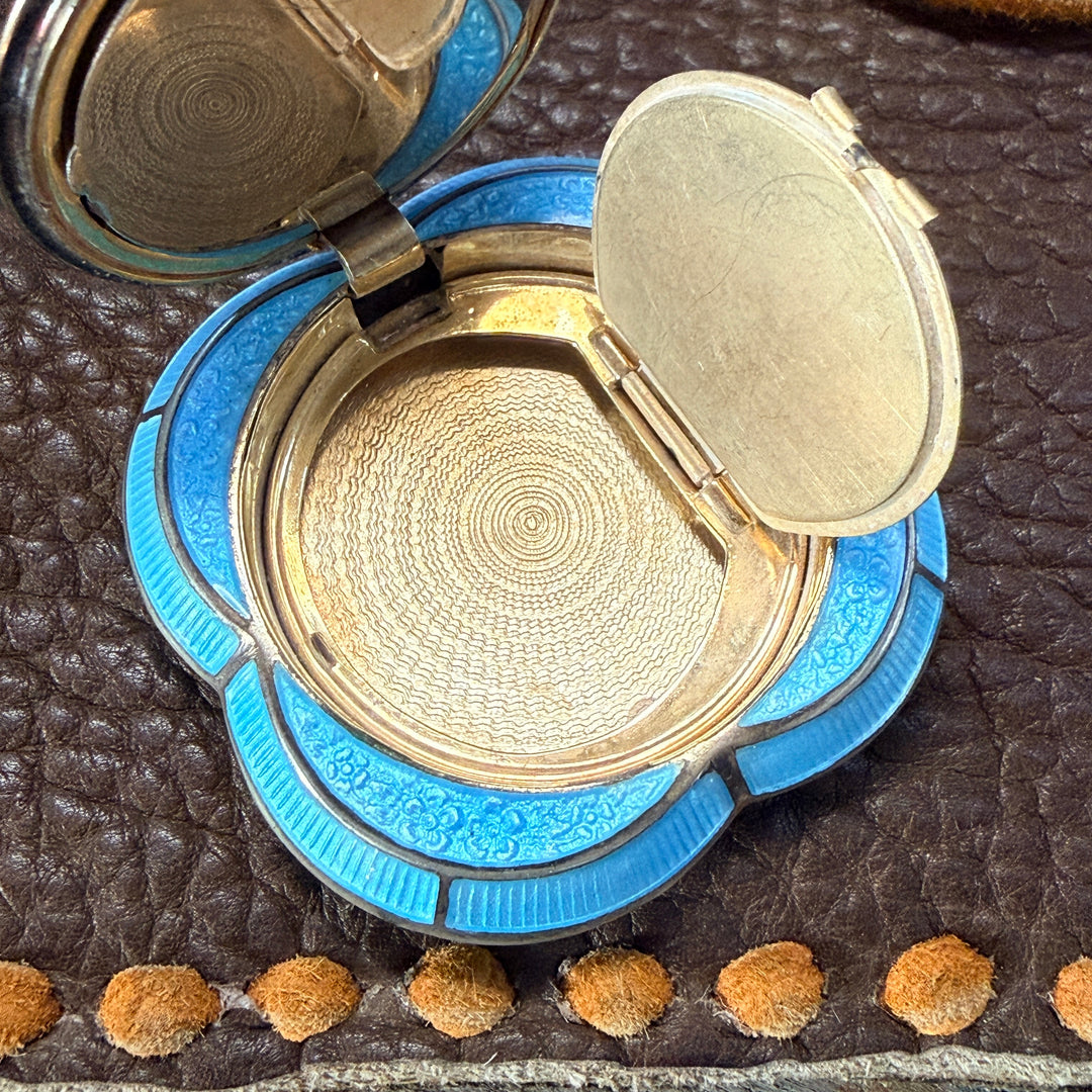 Vintage Guilloche Enamel Compact