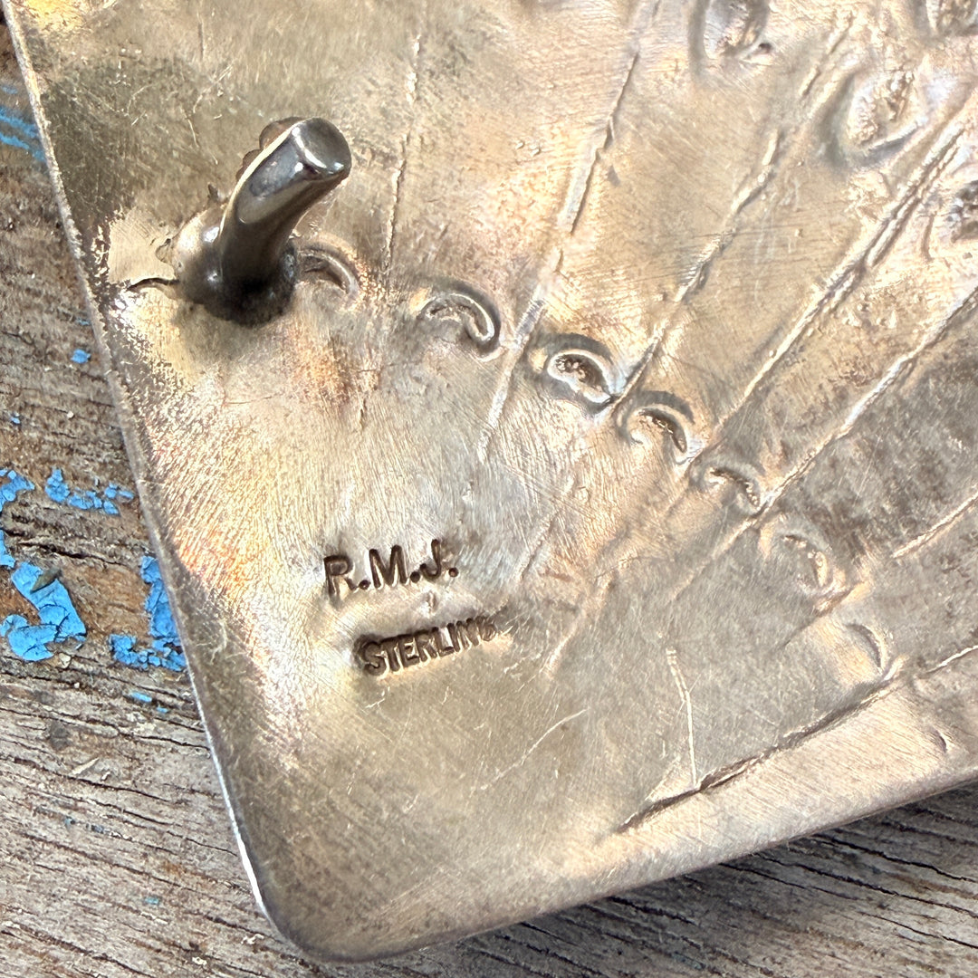 Vintage Sterling Silver & Turquoise Belt Buckle Navajo