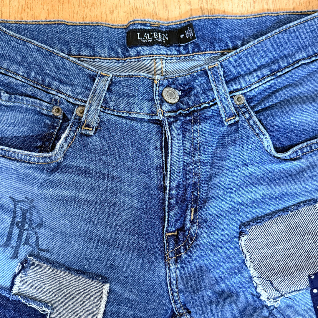 Lauren Ralph Lauren Patchwork Distresses Relaxed Tapered Jean (Retired) 2P