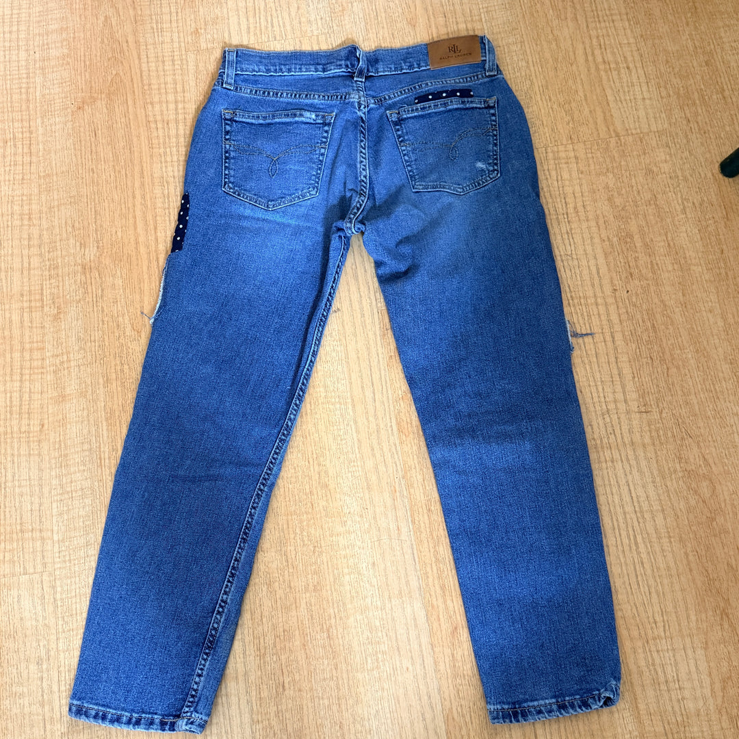 Lauren Ralph Lauren Patchwork Distresses Relaxed Tapered Jean (Retired) 2P