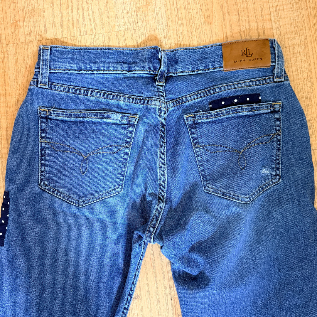 Lauren Ralph Lauren Patchwork Distresses Relaxed Tapered Jean (Retired) 2P