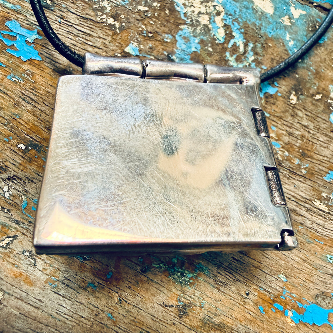 Zealandia Sterling Silver Carved Fossilized Walrus Frog Locket Pendant