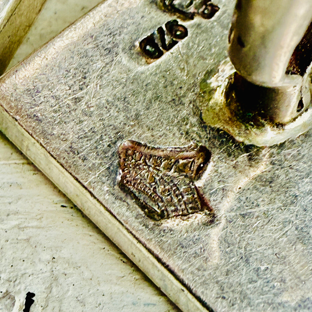 Rare! Antonio Pineda 970 Silver & Obsidian Cufflinks Mexico