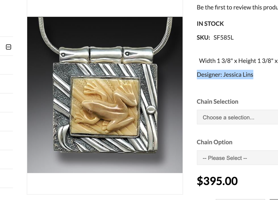 Zealandia Sterling Silver Carved Fossilized Walrus Frog Locket Pendant