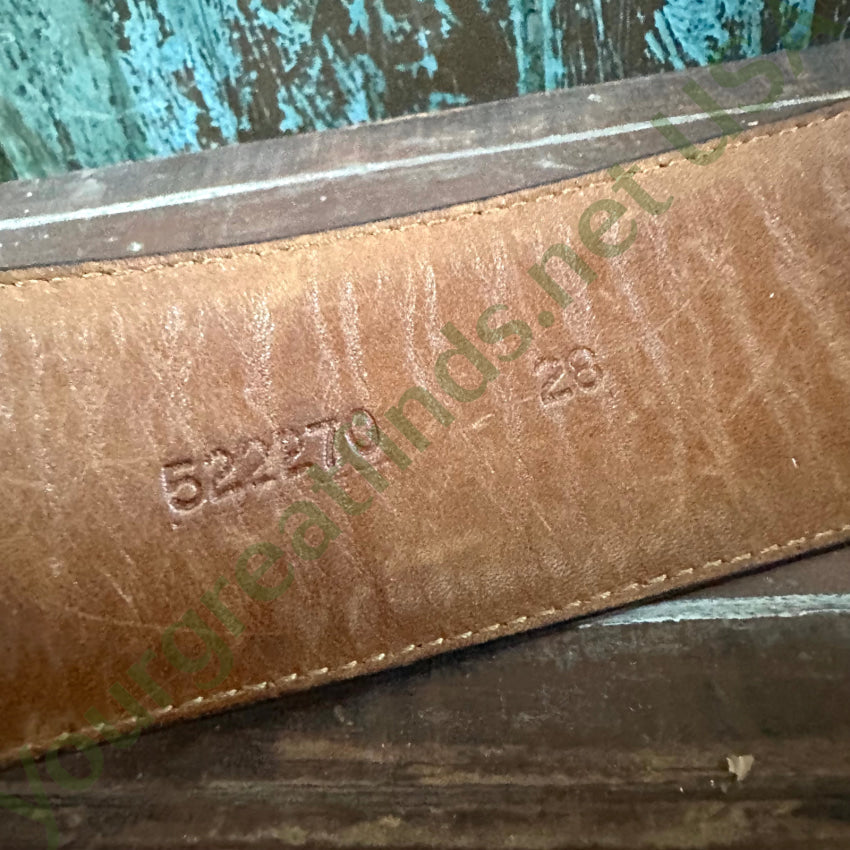 Al Beres Montana Silversmith Silver Plate Buckle & Leather Belt