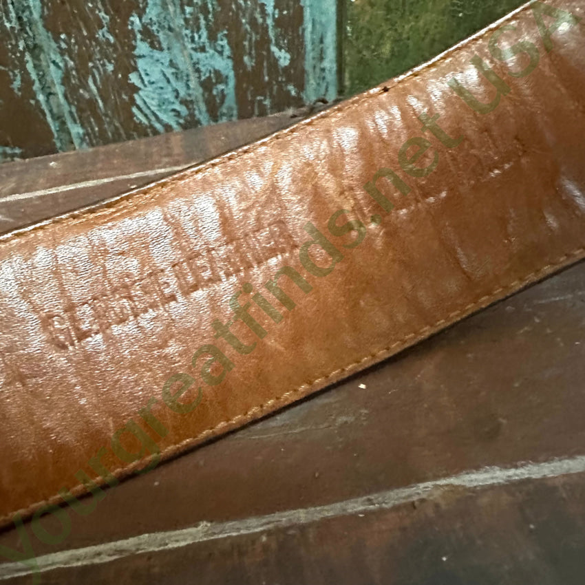 Al Beres Montana Silversmith Silver Plate Buckle & Leather Belt