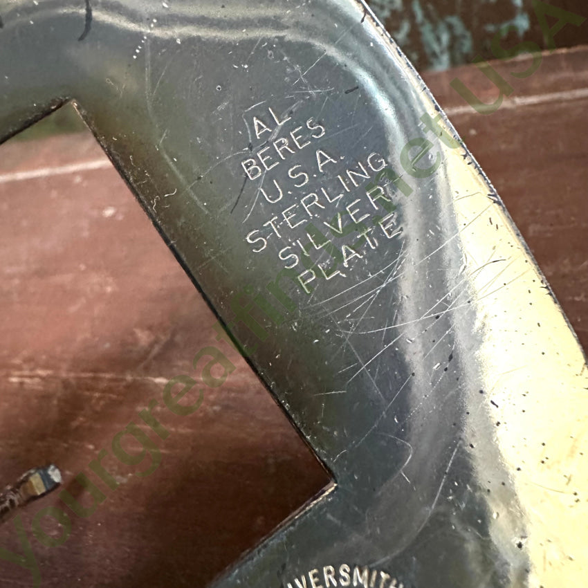 Al Beres Montana Silversmith Silver Plate Buckle & Leather Belt