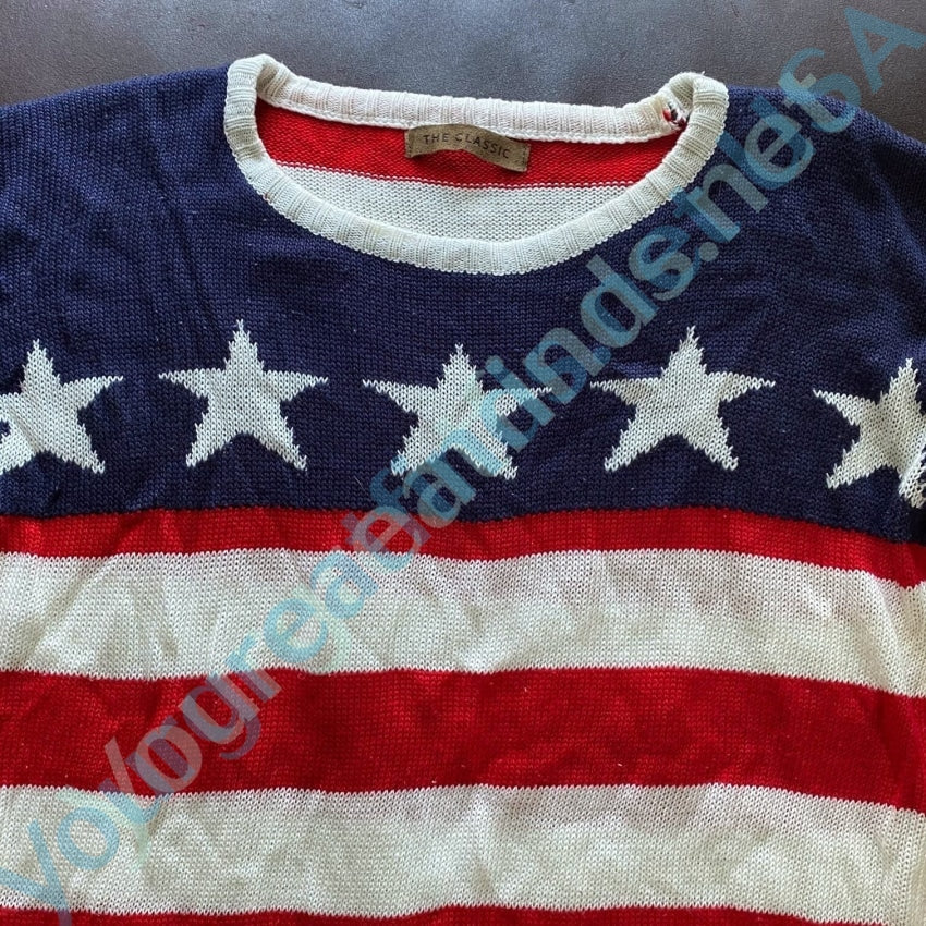 American Flag Sweater 100% Acrylic Size Small Yourgreatfinds