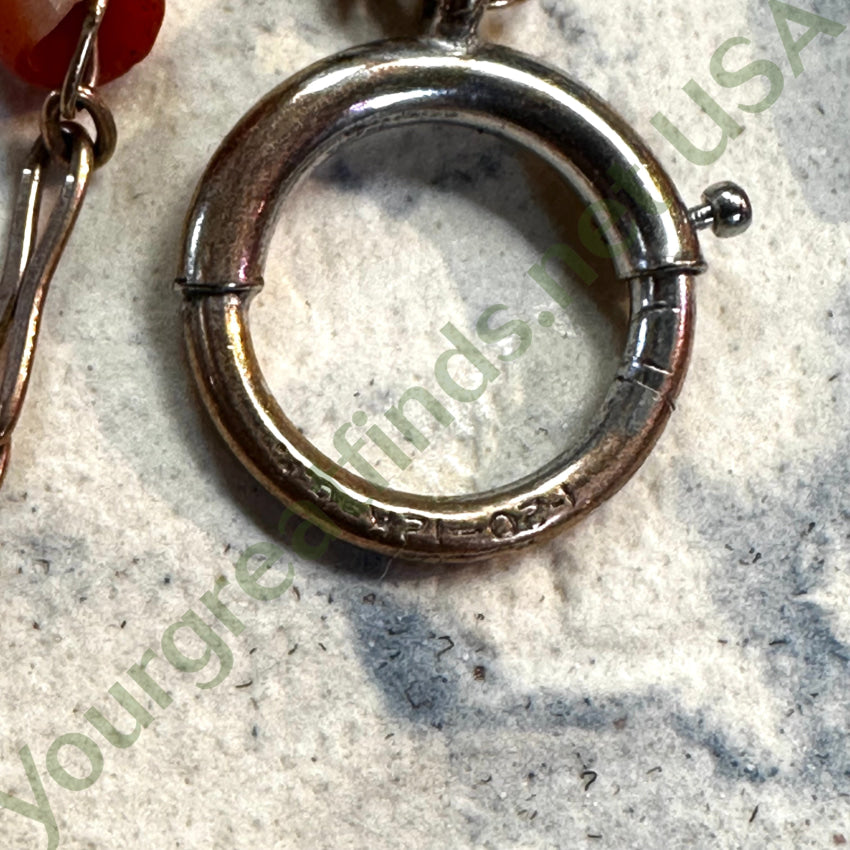 Antique 1/20 12K Gold & Coral Watch Chain Necklace Watch Chain