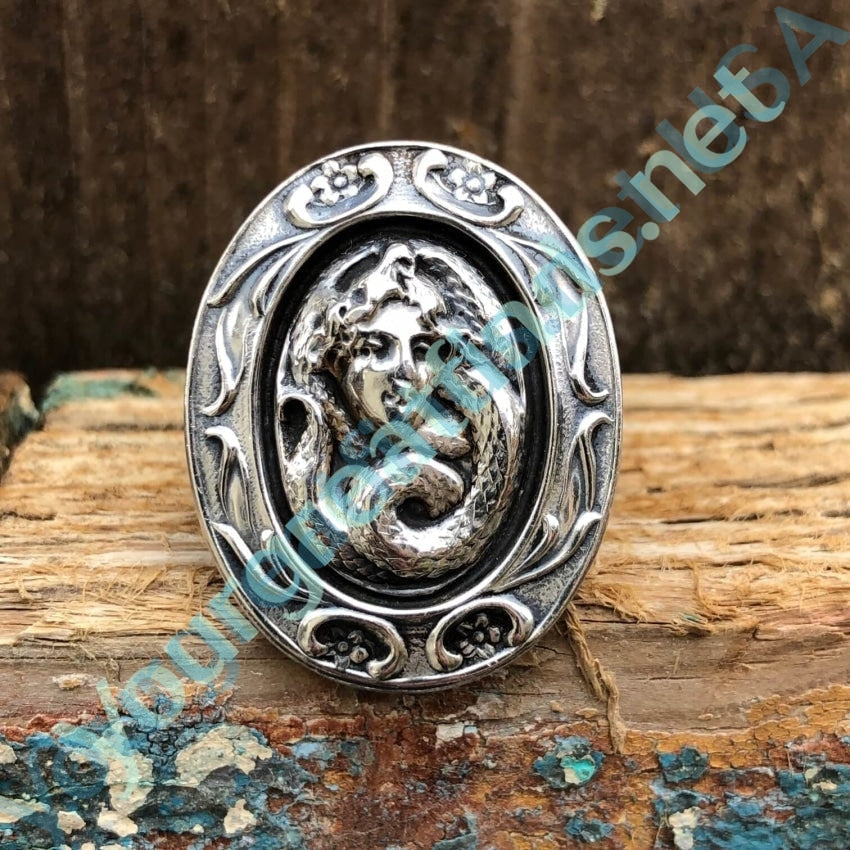 Antique Art Nouveau Medusa Goddess Ring Sz 4.5 925 Yourgreatfinds