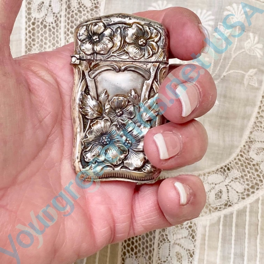 Antique Art Nouveau Sterling Silver Match Safe Vesta Yourgreatfinds