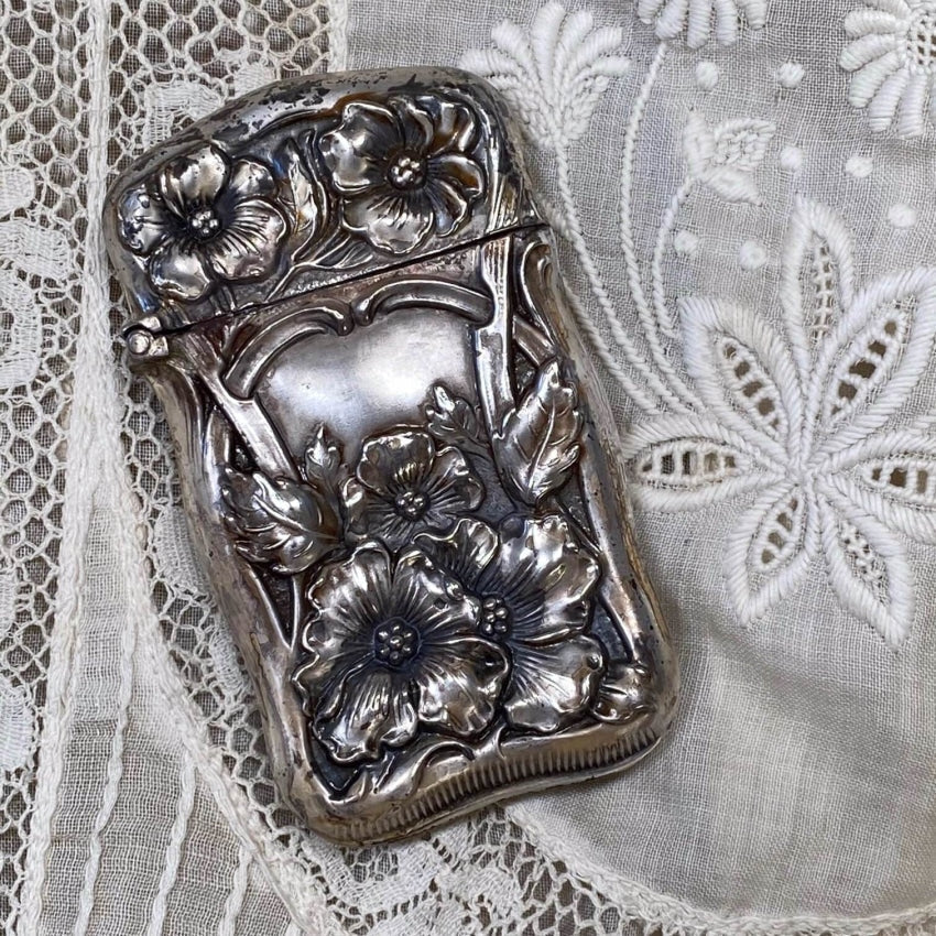 Antique Art Nouveau Sterling Silver Match Safe Vesta Yourgreatfinds