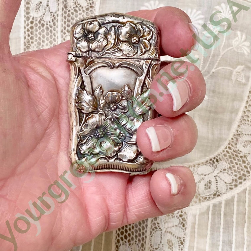 Antique Art Nouveau Sterling Silver Match Safe Vesta Yourgreatfinds