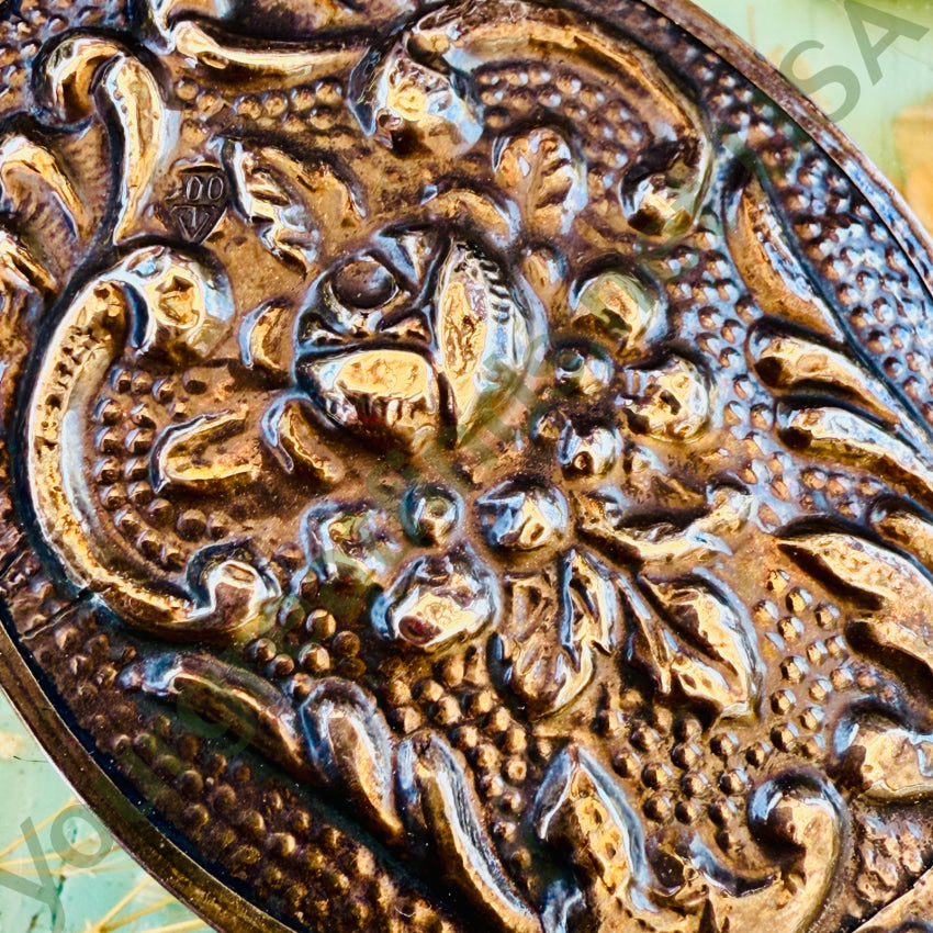 Antique Art Nouveau Sterling Silver Mini Hand Mirror Vanity hand mirror