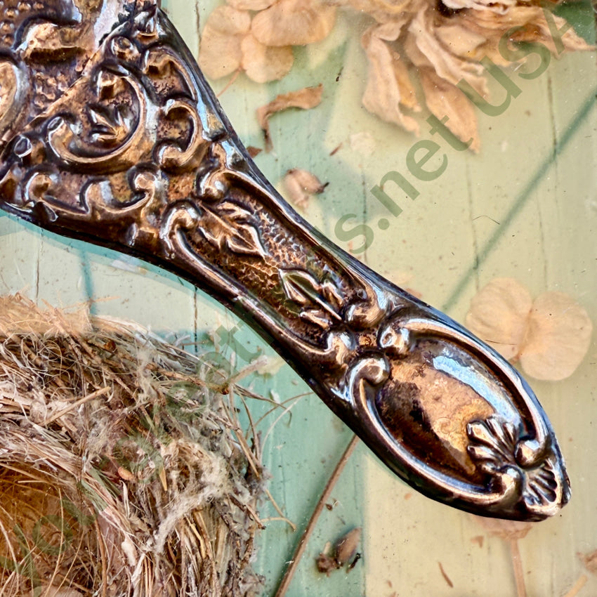 Antique Art Nouveau Sterling Silver Mini Hand Mirror Vanity hand mirror